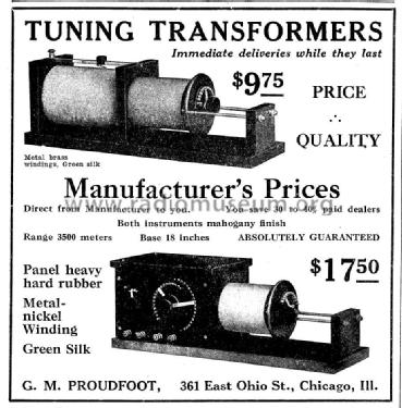 Loose Coupled Tuning Transformer Navy Type; Proudfoot, G.M.; (ID = 987642) mod-pre26