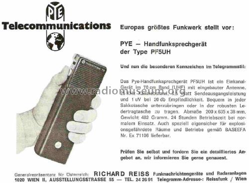 Handfunksprechgerät PF-5UH; Pye Electronics Pty (ID = 1042273) Commercial TRX