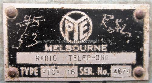 Reporter PTCA 116 ; Pye Electronics Pty (ID = 2371861) Telephony