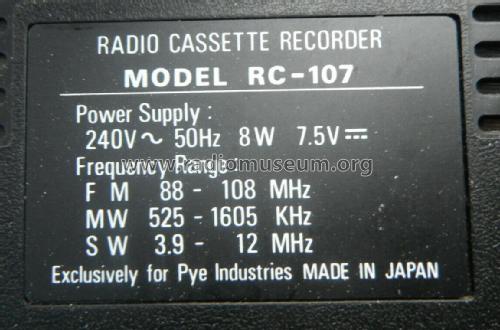 RC-107; Pye Industries Ltd (ID = 2627369) Radio