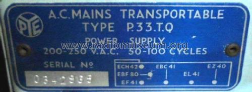 P33TQ; Pye Ltd., Radio (ID = 1960821) Radio