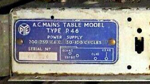 AC Mains Table Model P46; Pye Ltd., Radio (ID = 2964696) Radio