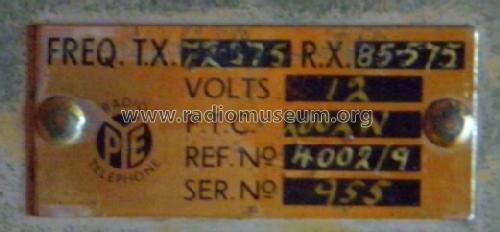 VHF Radio Telephone Ranger; Pye Ltd., Radio (ID = 1311789) Commercial TRX