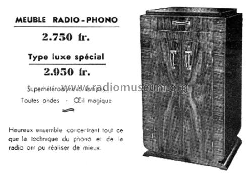 Radio-Phono Meuble ; Pyrus-Télémonde, Éts (ID = 1673849) Radio