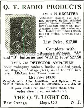 Receiver Type 79; Q. T. Light Company, (ID = 2334489) Radio