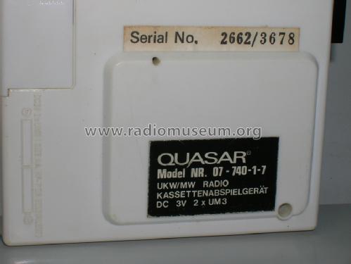 07-740; Quasar Company, (ID = 1669133) Radio