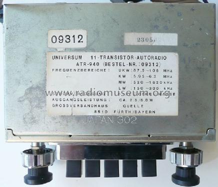 11-Transistor-Autoradio ATR-940; QUELLE GmbH (ID = 752051) Car Radio