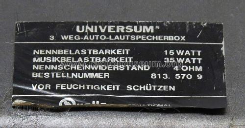 3 Weg-Auto-Lautsprecherbox Bestellnummer 813.570 9; QUELLE GmbH (ID = 1711583) Speaker-P