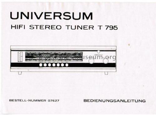 Universum-UKW-HiFi-Stereo-5-Bereich-Tuner T 795 Best. Nr. 07627; QUELLE GmbH (ID = 2277573) Radio
