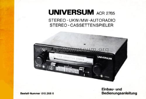 Universum UKW Cassetten Stereo ACR 2765 Bestell-Nummer 015.268 6; QUELLE GmbH (ID = 2378379) Car Radio