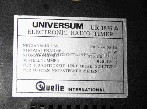 Universum Electronic Radio Timer UR1886A Best. Nr. 005.129-2; QUELLE GmbH (ID = 838902) Radio