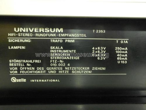 HIFI Tuner Sensor 8 T2353; QUELLE GmbH (ID = 1858110) Radio