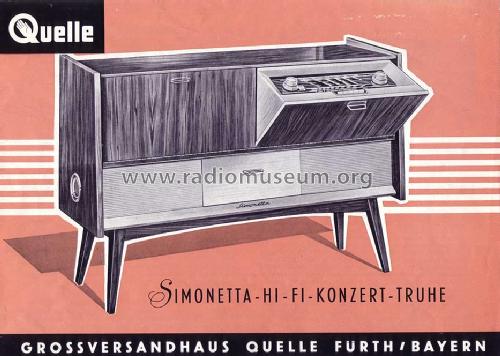 Simonetta HiFi-Konzert-Truhe Art.-Nr. 05003; QUELLE GmbH (ID = 1421933) Radio