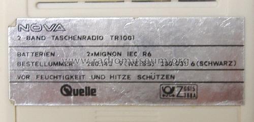 Nova 2-Band Taschenradio TR1001 Best.Nr. 280.143 9; QUELLE GmbH (ID = 1553620) Radio