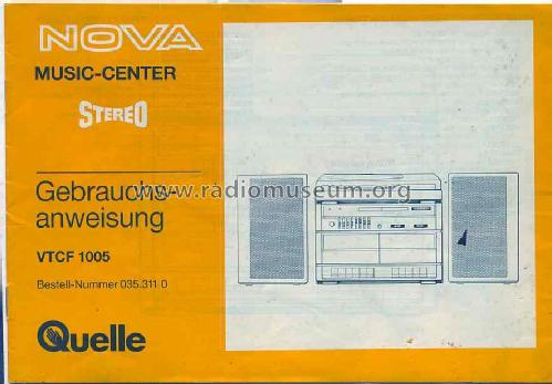 Nova Music-Center VTCF-1005; QUELLE GmbH (ID = 932643) Radio