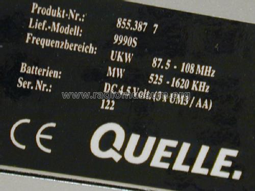 Prod.Nr. 855.387 7; QUELLE GmbH (ID = 963235) Radio