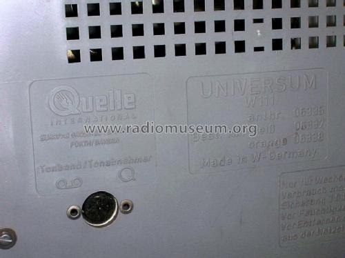 'Quelle/Universum-DKE' W111 ; QUELLE GmbH (ID = 593087) Radio