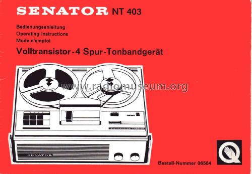 Senator Volltransistor Vierspur NT403 Best.-Nr. 06564; QUELLE GmbH (ID = 1740286) Ton-Bild