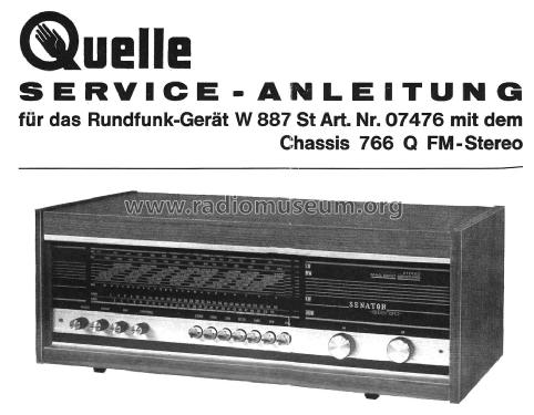 Senator Stereo W887St Art. Nr. 07476 Ch= 766Q; QUELLE GmbH (ID = 2827323) Radio