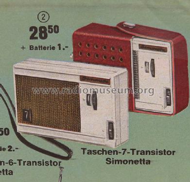 Taschen-7-Transistor Simonetta Bestell-Nummer 09233; QUELLE GmbH (ID = 1712475) Radio