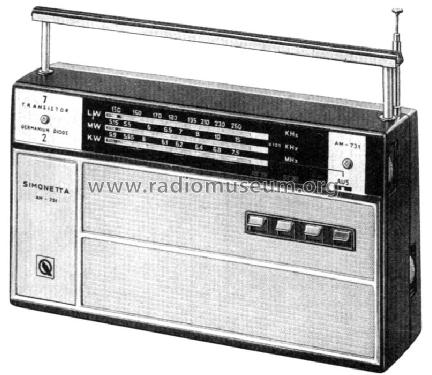 Simonetta-Transistorkoffer AM731 Art.-Nr.08537; QUELLE GmbH (ID = 640560) Radio