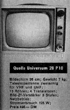 Universum 28P10 Art. Nr. 03607; QUELLE GmbH (ID = 743783) Télévision