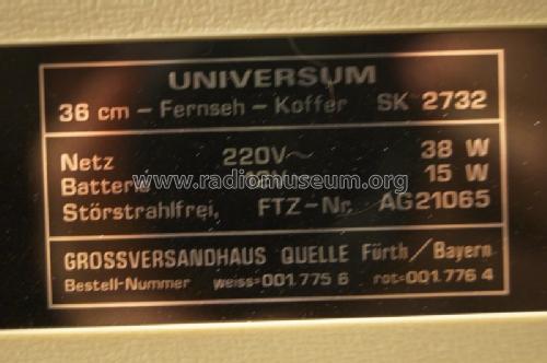 Universum 36 cm-Fernseh-Koffer SK 2732 - Bestell Nr. 001.775 6 - 001.776 4; QUELLE GmbH (ID = 1633960) Television