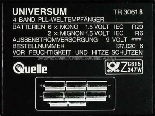 Universum 4 Band PLL-Weltempfänger TR 3061B; QUELLE GmbH (ID = 1457485) Radio