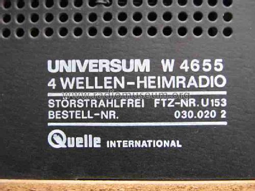 Universum 4 Wellen-Heimradio W 4655; QUELLE GmbH (ID = 462711) Radio