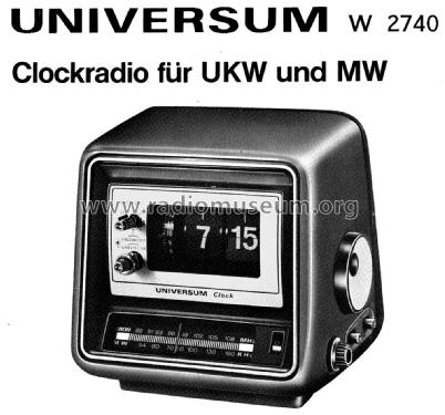 Universum Clock W2740 Best. Nr. 02224 / 02721 / 02743; QUELLE GmbH (ID = 2811035) Radio