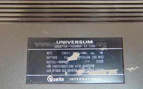 Universum CT2745; QUELLE GmbH (ID = 2837313) R-Player