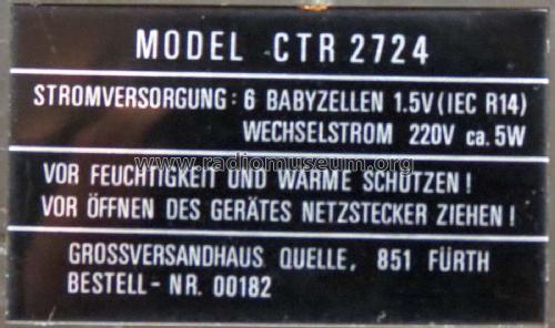 Universum CTR2724; QUELLE GmbH (ID = 2209346) Radio