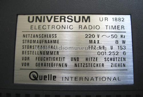 Universum Electronic Radio Timer UR-1882; QUELLE GmbH (ID = 1050454) Radio