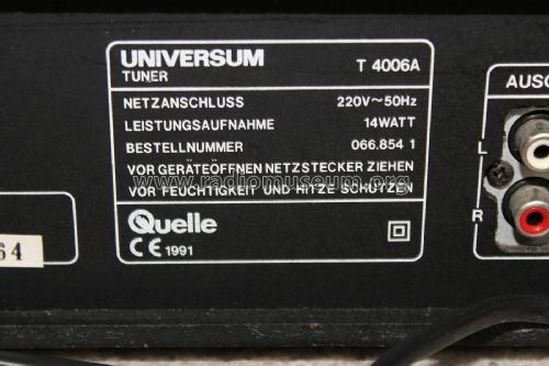 Universum MW/FM Stereo Tuner T 4006A ; QUELLE GmbH (ID = 2837049) Radio