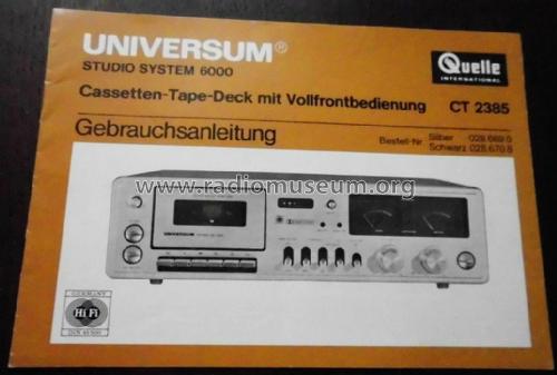 Universum System HiFi 6000 Cassetten Tape-Deck CT2385; QUELLE GmbH (ID = 2485371) R-Player