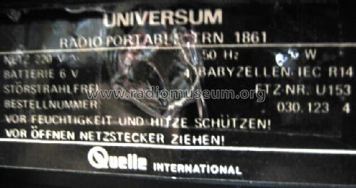 Universum TRN 1861; QUELLE GmbH (ID = 484021) Radio