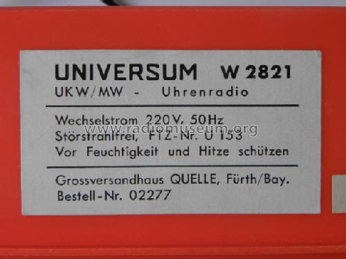 Universum Uhrenradio W 2821; QUELLE GmbH (ID = 799739) Radio