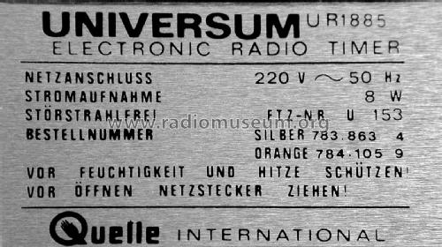 Universum UR1885; QUELLE GmbH (ID = 2028344) Radio