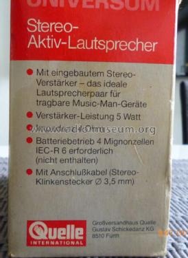Universum - Verstärker-Lautsprecher - Stereo Aktiv Lautsprecher Set-Best. Nr. 120.56 1 6; QUELLE GmbH (ID = 1849857) Speaker-P