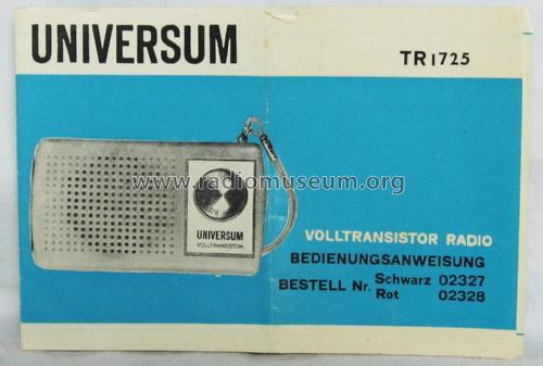 Universum Volltransistor TR1725 Best.Nr. 02327 / 02328; QUELLE GmbH (ID = 2044534) Radio