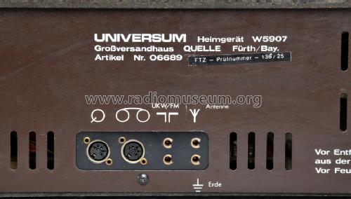 Heimgerät W5907 Art. 06689; QUELLE GmbH (ID = 1563363) Radio