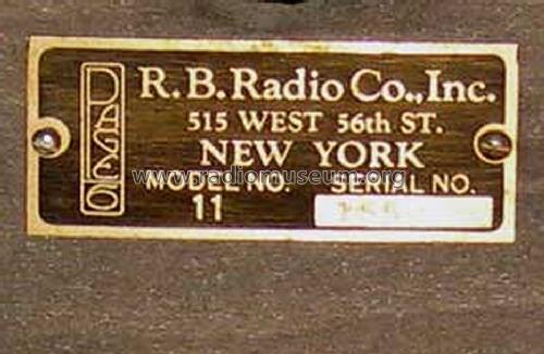 Page 6 Model 11; R.B. Radio Co.; New (ID = 1108275) Radio