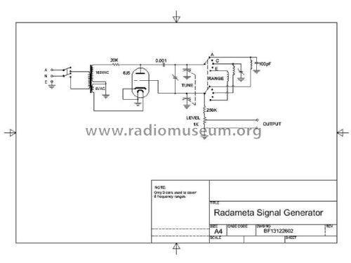 Signal Generator Cabinet; Radameta Test (ID = 1890644) Equipment