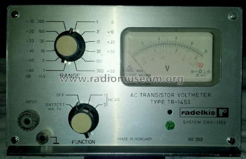 A.C. Transistor Voltmeter 1353 - TR-1453; Radelkis Ktsz.; (ID = 2635720) Equipment