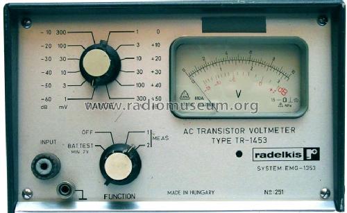 A.C. Transistor Voltmeter 1353 - TR-1453; Radelkis Ktsz.; (ID = 1094348) Equipment