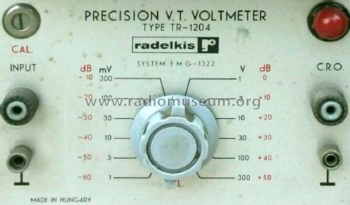 Tube Voltmeter 1322/TR-1204; Radelkis Ktsz.; (ID = 1510715) Equipment