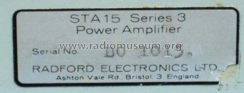 Power Amplifier STA 15; Radford Electronics (ID = 430578) Verst/Mix