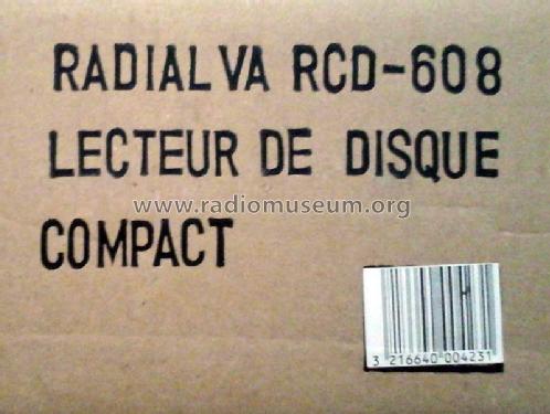 Lecteur de Disque Compact - Compact Disc Player RCD608; Radialva, Véchambre (ID = 2248521) R-Player