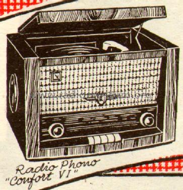 Confort VI Combiné Radio-Phono ; Radialva, Véchambre (ID = 540333) Radio