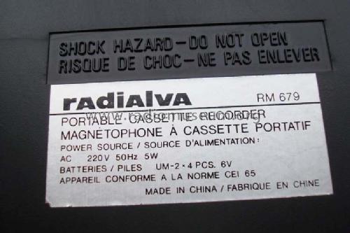 Slim Line Cassette Recorder RM 679; Radialva, Véchambre (ID = 1290524) Reg-Riprod